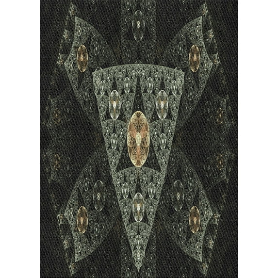 Ahgly Company Indoor Rectangle Patterned Black Novelty Area Rugs, Swatch Sample