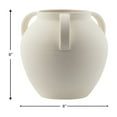 thumbnail image 6 of Home Decor Collection Matte Textured Ceramic Stoneware Vase with Handles, 8'', White, 6 of 6