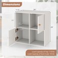 thumbnail image 3 of Giantex cube Bookcase, Wooden Bookshelf w/4-cube, Display Compartment Cabinet forBedroom, Living Room, White, 3 of 7