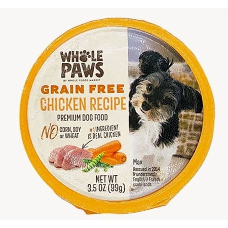 Whole Paws by Whole Foods Market Premium Dog Food  Grain Free Chicken Recipe  3.5 Oz.Pack of 2