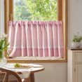 thumbnail image 6 of Pink and White Buffalo Check Plaid Window Valances Floral Lace Semi Sheer Kitchen Curtain Farmhouse Gingham Curtains Rod Pocket Valances for Living Room, 42"x18", 6 of 8
