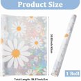thumbnail image 2 of 39.4x17 Inch Rainbow Window Privacy Film Daisy 3D Static Flowers Glass Cling Plastic Non-Adhesive Reusable Stained Window Decals Covering Sun Blocking Glass Sticker for Room Home White, 2 of 9