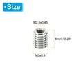 thumbnail image 2 of Uxcell Thread Adapters Sleeve Reducing Nut 10pcs M5x0.8 Male to M2.5x0.45 Female Repairing Insert Nut 6mm, 2 of 6