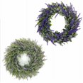 thumbnail image 5 of Corona de lavanda artificial, plantas artificiales, plantas verdes, decoración del hogar, plantas de boda, decoración de paredes, flores artificiales (corona de lavanda brumosa) ER, 5 of 5