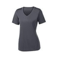thumbnail image 5 of Sport-Tek Ladies PosiCharge Competitor V Neck Tee-M (Iron Grey), 5 of 6