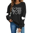 thumbnail image 2 of BEFOKA Valentine'S Day Crew Neck Sweatshirts Love Heart Printed Womens Blouses Basic Tops Pullover Sweatshirts Spring Fall Graphic T-Shirt Holiday Going Out Tee Tops, 2 of 9