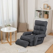 Prime Garden Floor Chair 6-Position Folding Gaming Chair for Meditation Indoor, Dark Gray