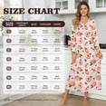 thumbnail image 7 of Tutolipy Peach Printed Women's Long Sleeve Nightgown V Neck Sleepwear Full Length Loungewear Comfy Pajama Dress for Home, 2XL, 7 of 7