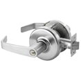 thumbnail image 1 of Zinc Newport Levier & D Rose Cylindre Simple Entrée Grade 1 Serrure Cylindrique Extra Robuste L4 Keyway, Chrome Satiné, 1 of 1