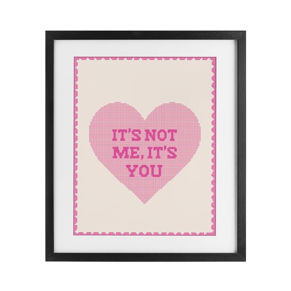 Stupell Industries Contemporary Not Me It's You on Heart Black Framed Print Under Glass, 13 x 16, by Lil' Rue