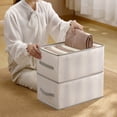 thumbnail image 4 of Pack of 3 Wardrobe Clothes Organiser,Clothes Storage Organiser Box for T-Shirt, Underwear, underpants,Shirts,Socks,Jeans, Trousers,Storage Boxes, Drawer Box in Wardrobe（White,M), 4 of 7