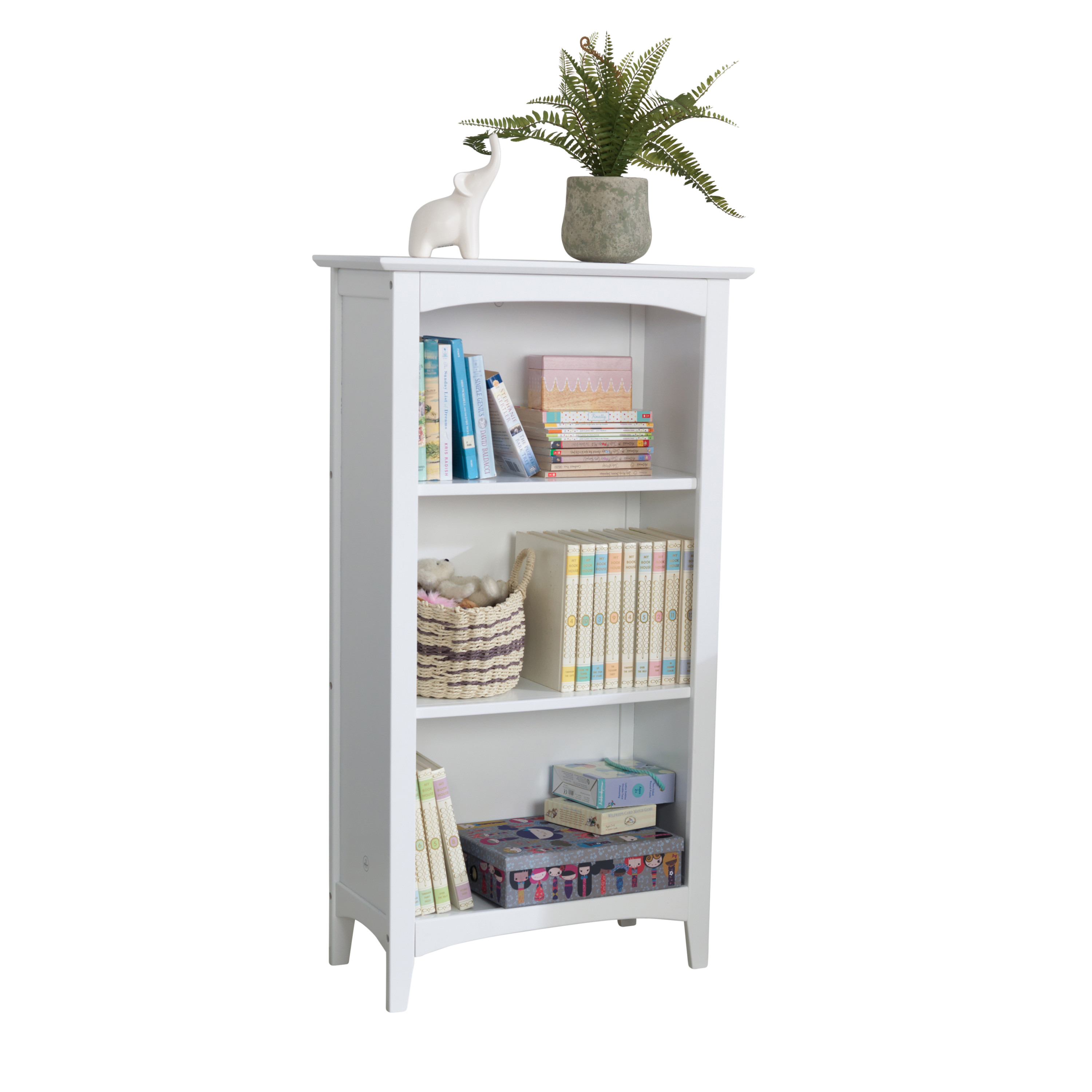 KidKraft Avalon Wooden Three-Shelf Kid's Bookcase with Curved Arch Design - White - image 4 of 4