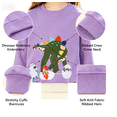 thumbnail image 3 of Gaxelrn Toddler Girls Dinosaur Applique Long Sleeve Crewneck Sweatshirt Cotton Pullover,Size 6-7 T, 3 of 6