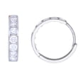 thumbnail image 3 of 14k White Gold 14-mm Round-cut Cubic Zirconia Hinged Hoop Earrings, 3 of 4