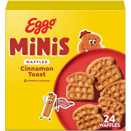 Eggo Minis Cinnamon Toast Waffle Bites, Frozen Breakfast, 25.8 oz, 24 Count
