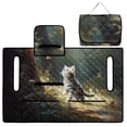 thumbnail image 5 of Xixirimido Golf Cart Seat Cover Quilted Golf Cart Seat Towel Blanket with 4 Pockets Fit for 2 Person Seats Carts Portable Travel Friendly Easy Carrying, Cat Butterfly Forest, 5 of 8