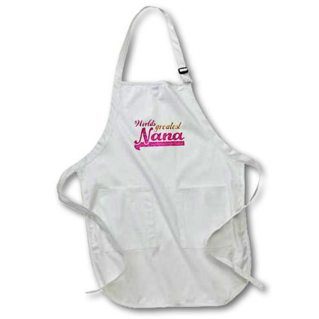 3dRose Worlds Greatest Nana - pink and gold text - Gifts for grandmothers - Best grandma nickname, Full Length Apron, 22 by 30-inch, Black, With (Best Gifts $25 And Under)