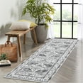 thumbnail image 5 of Aoile 2' x 6' Washable Runner Rug | Soft Retro Distressed Rug | Entrance Rug | Boho Vintage | Non Slip | Low Pile | Gray, 5 of 10