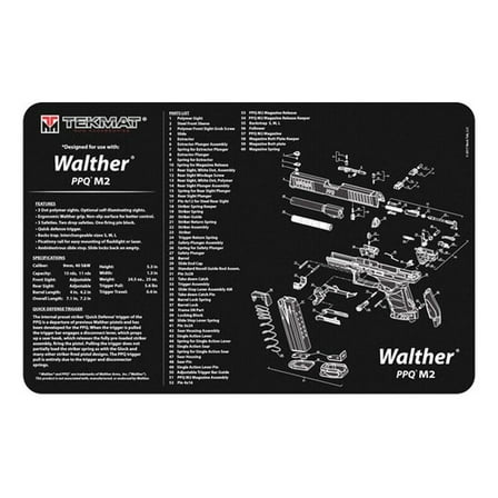Tekmat Armorers Bench Mat 11x17 Walther Ppqm2 Pistol