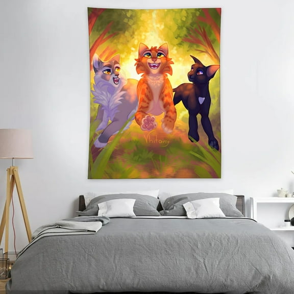 Warriors Cats Tapestry - Poster Decoration Wall Art Background Large Bedroom Hanging Birthday Party Decoration 30x40in