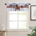thumbnail image 7 of Christmas Dogs Kitchen Curtains and Valances Set, Xmas Trucks Tree Red House Winter Snow Scene Rod Pocket Window Valance Window Curtain Panels for Living Room Bedroom Laundry, 27.5x36in, 3 Pieces, 7 of 7