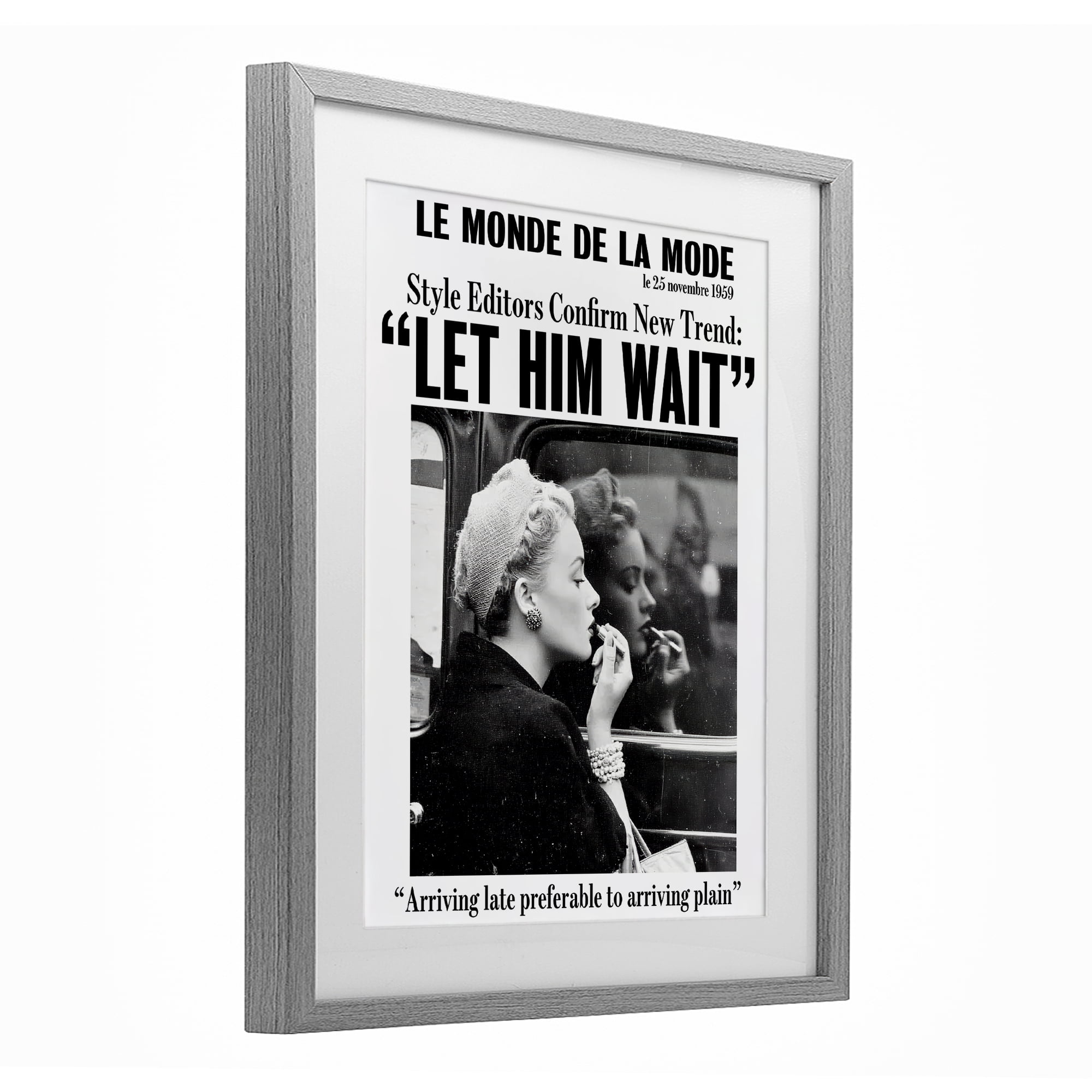 Stupell Industries Let Him Wait Advice Gray Framed Print Under Glass, design by Annabelle Hall