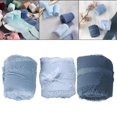thumbnail image 3 of 3 Rolls Fringe Chiffon Silk Ribbon Wrapping Ribbon 2" x 5 Yards Gifts Wrapping Blue Series, 3 of 9