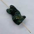thumbnail image 5 of Adorable! Kambaba Jasper Sitting Cat Animal Bead | 21x14x10mm | Green | 1 Beads, 5 of 9