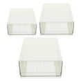 thumbnail image 1 of Luxshiny 3Pcs Garage Storage Organizer White Plastic Stacking Container for Household Supplies, 1 of 8