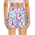 thumbnail image 2 of Lsque Eiffel Tower and Hearts Printed Women's Running Shorts with Liner Pockets,Elastic Quick Dry Workout Athletic Gym Yoga Shorts,Womens High Waist Shorts-Small, 2 of 9