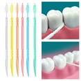 thumbnail image 2 of 200Pcs/Box Disposable Double-End Toothpick Brush Plastic Interdental Brush Toothpick Dental Plaque Removal Flosser Teeth Cleaning Tools, 2 of 8