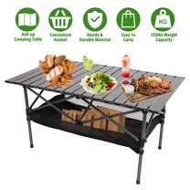 Folding Table Roll Up Lightweight Foldable Table Portable Table Camp Table for Outdoor Camping Picnic Barbecue