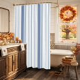 thumbnail image 5 of Blue Stripes Shower Curtain, Waterproof Shower Curtains for Bathroom, Modern Minimalist Vertical Stripes Pattern Washable Fabric Bathtub Curtain Set Bath Decor with 12 Hooks 48"x72", 5 of 8