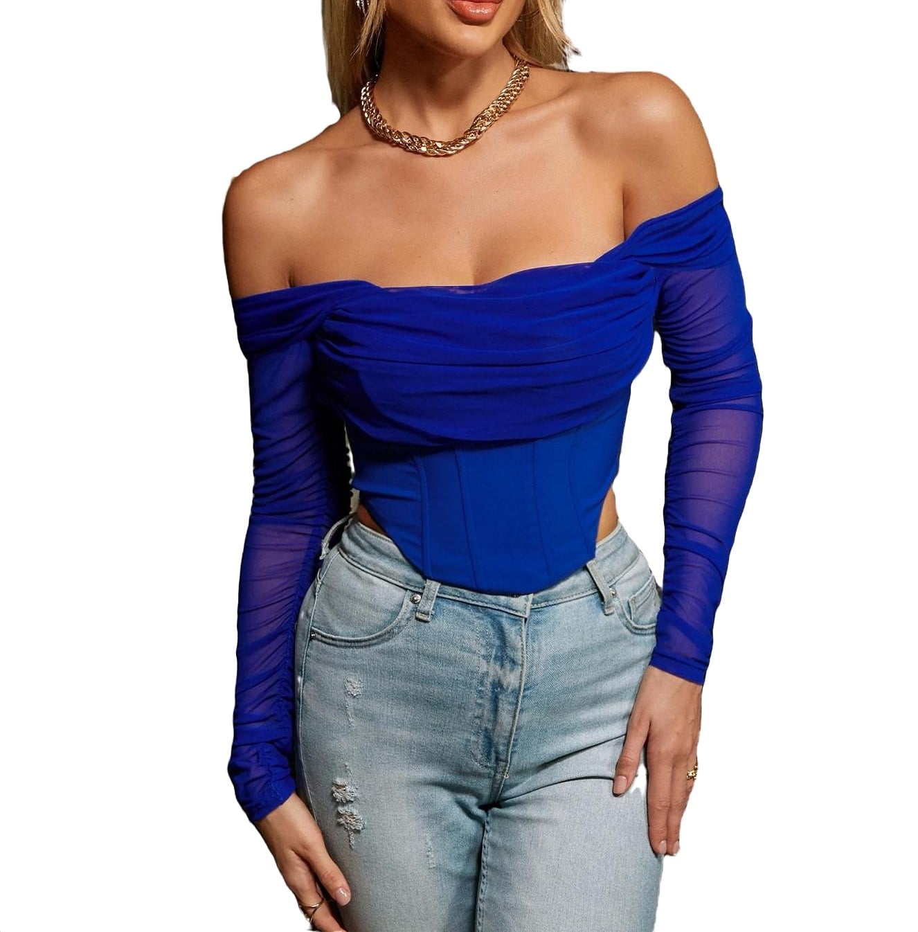 royal blue bustier top