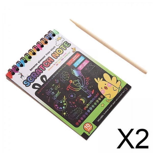 2 Cuadernos De Papel Para Rascar, Regalo Creativo Con Bolígrafo, Pintar Y , Juego De Juguete Para Niños, Verde