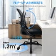 thumbnail image 5 of STACOO Desk Chair with Ergonomic Lumbar Support Adjustable Height and Flip-up Arms for Home, Office, Bedroom, 250lbs, Black, 5 of 10