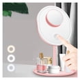 thumbnail image 1 of LED Makeup Vanity Mirror With Lights Rotating Mirror With Storage Desktop Adjustable Dimmer USB Cosmetic Mirror Makeup Vanity ,Widely Use, 1 of 7