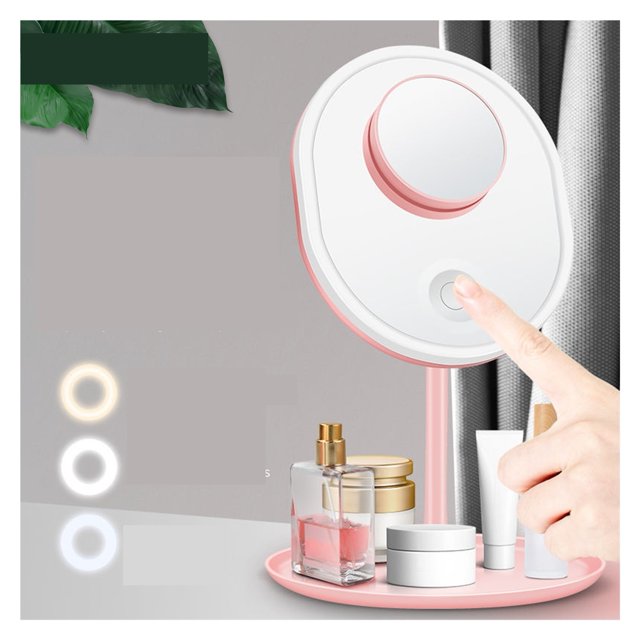 LED Makeup Vanity Mirror With Lights Rotating Mirror With Storage Desktop Adjustable Dimmer USB Cosmetic Mirror Makeup Vanity ,Widely Use