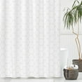 thumbnail image 2 of Decorative Hexagon Print - Easy Care Fabric Shower Curtain with Reinforced Buttonholes, for Bathroom Showers, Stalls and Bathtubs, Machine Washable - 72" x 72" - White/Black, 2 of 4