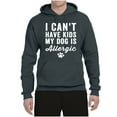 thumbnail image 2 of Wild Bobby, I Can't Have Kids My Dog is Allergic Funny, Dog Lover, Unisex Graphic Hoodie Sweatshirt, Charcoal, XX-Large, 2 of 4