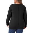 thumbnail image 4 of DARING DIVA Women's Plus Long Sleeve V Neck Knit Pullover Sweater 1X Brown, 4 of 6
