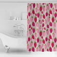 thumbnail image 2 of Shower Curtain Bathroom Set Strawberries on Pink Background Waterproof Fabric Shower Curtains with Grommets&Hooks Cute Red Fruit Privacy Bath Curtain for Bathtub 72x84in, 2 of 7