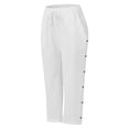 thumbnail image 5 of VeFlora Kids Capri Pants Unisex Loose Casual Pants Boys Girls School Long Pant Summer Beach Vacation Cropped Pant(White/3-4 Years), 5 of 5
