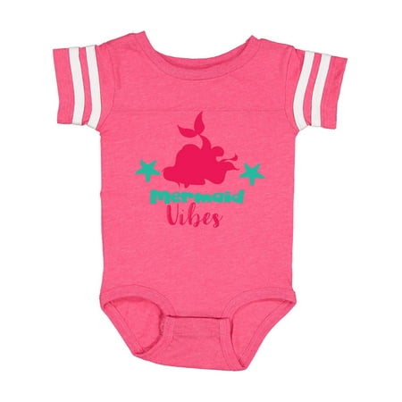 

Inktastic Mermaid Vibes Mermaid Silhouette - Pink Green Gift Baby Girl Bodysuit