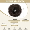 thumbnail image 2 of Small Cute Messy Bun Hair Piece 2PCs Mini Synthetic Curly Bun Scrunchies for Thin Hair Women Updo Hairpieces Dark Brown, 2 of 6