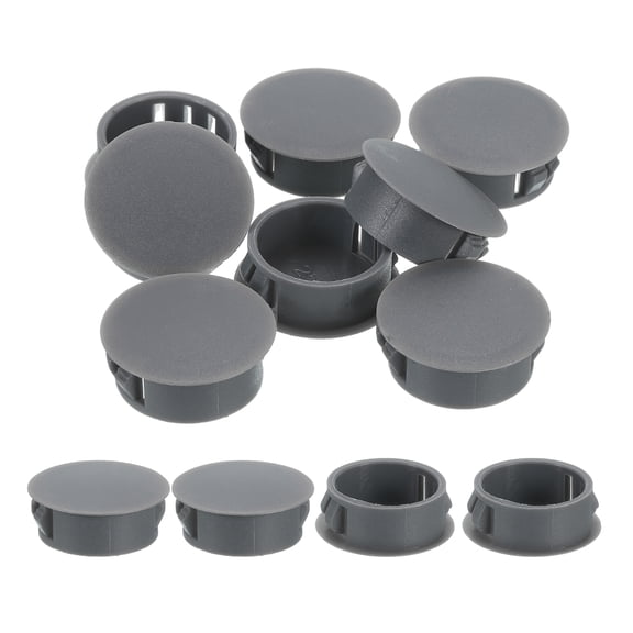 Uxcell 12pack 25mm(1") Nylon Hole Plugs, Flush Type Panel Round Snap In Fastener Knockout Plugs, Gray