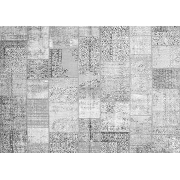Ahgly Company Indoor Rectangle Patchwork Gray Transitional Area Rugs, 7' x 10'