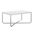 thumbnail image 1 of The Urban Port Table Basse avec Plateau Rectangulaire et Base X, Blanc et Chrome, 1 of 6