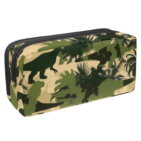 MUOOUM Pencil Case, Dinosaur Tree Camouflage Pattern Large Capacity Pencil Pouch Stationery Pen Bag