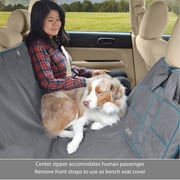 Kurgo Dog Car Seat Cover, Pet Bench Seat Covers, Hammock Style Car Cover, Water Resistant, Scratch proof, Cars, 55 Inches, Heather Hammock (Heather Charcoal Grey, 55)